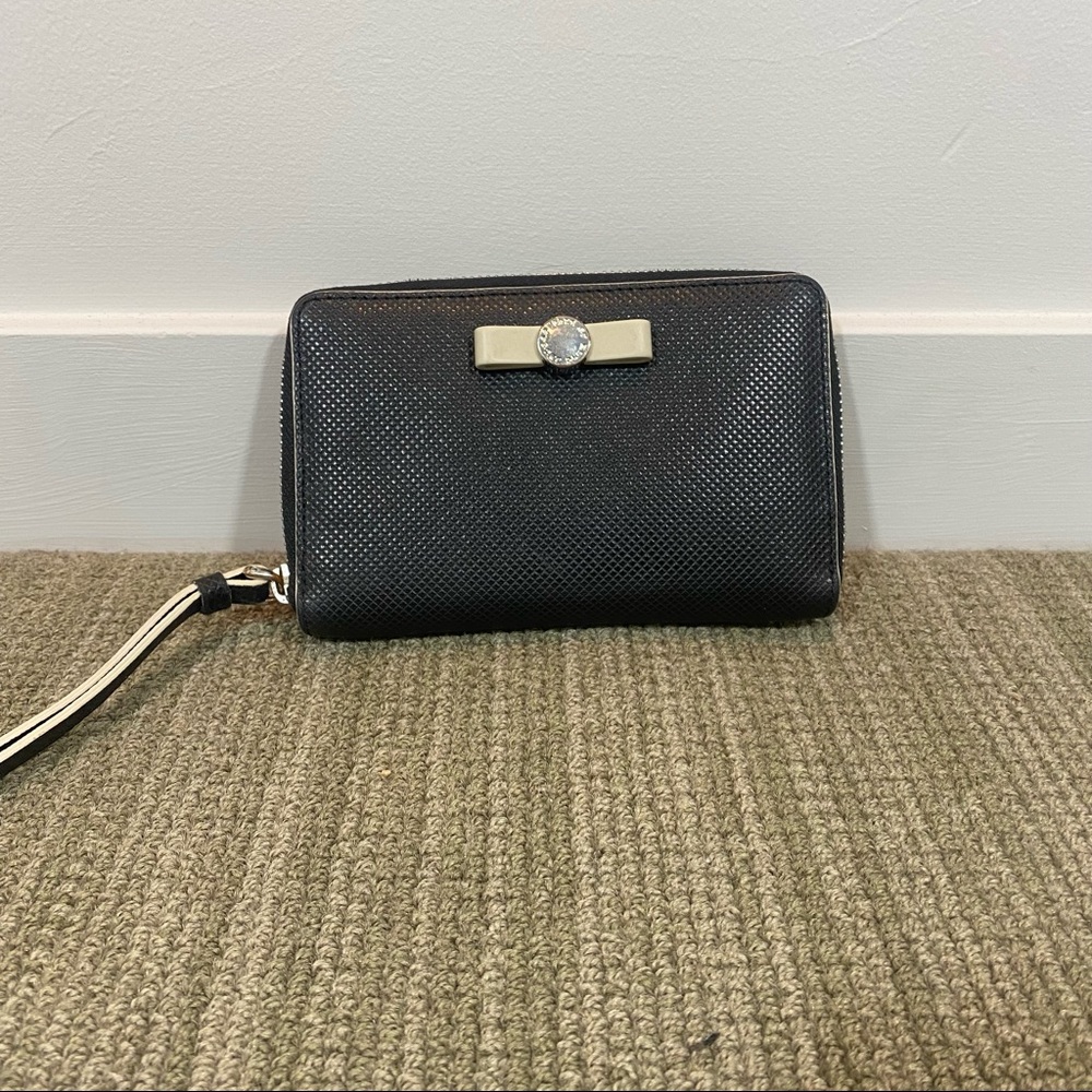 Marc Jacobs Black Small Wristlet With Zippered Coin Area